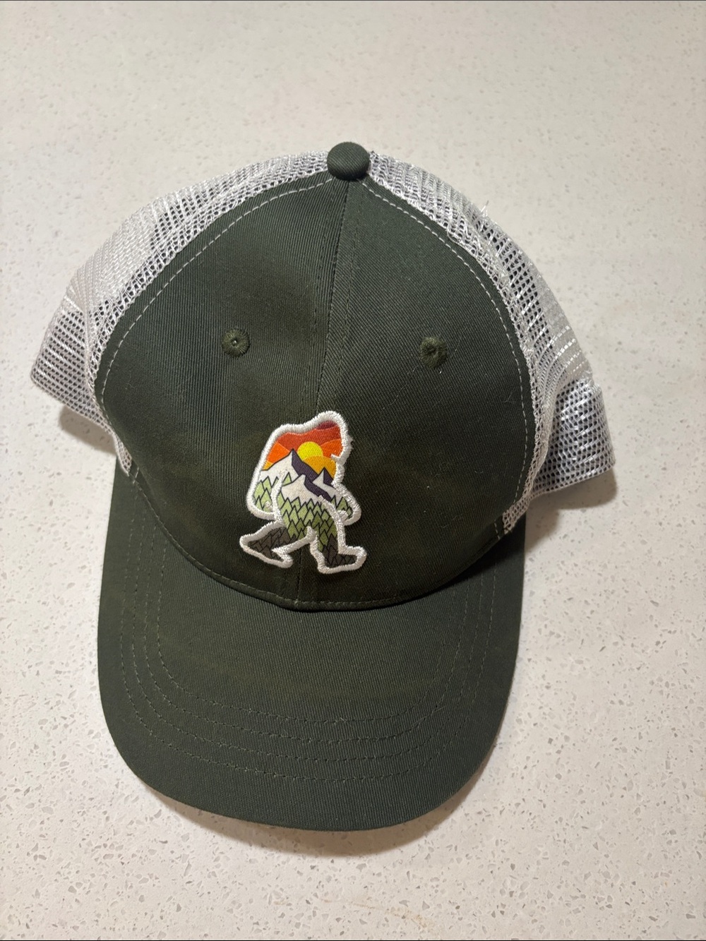 Colorado Yeti Olive Green Trucker Hat with Mountain Patch